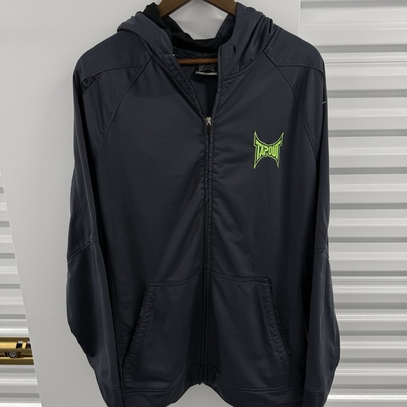 Tapout Other - Tapout Men's 2XL Gray Neon Green Full Zip Performance Hoodie MMA Y2K